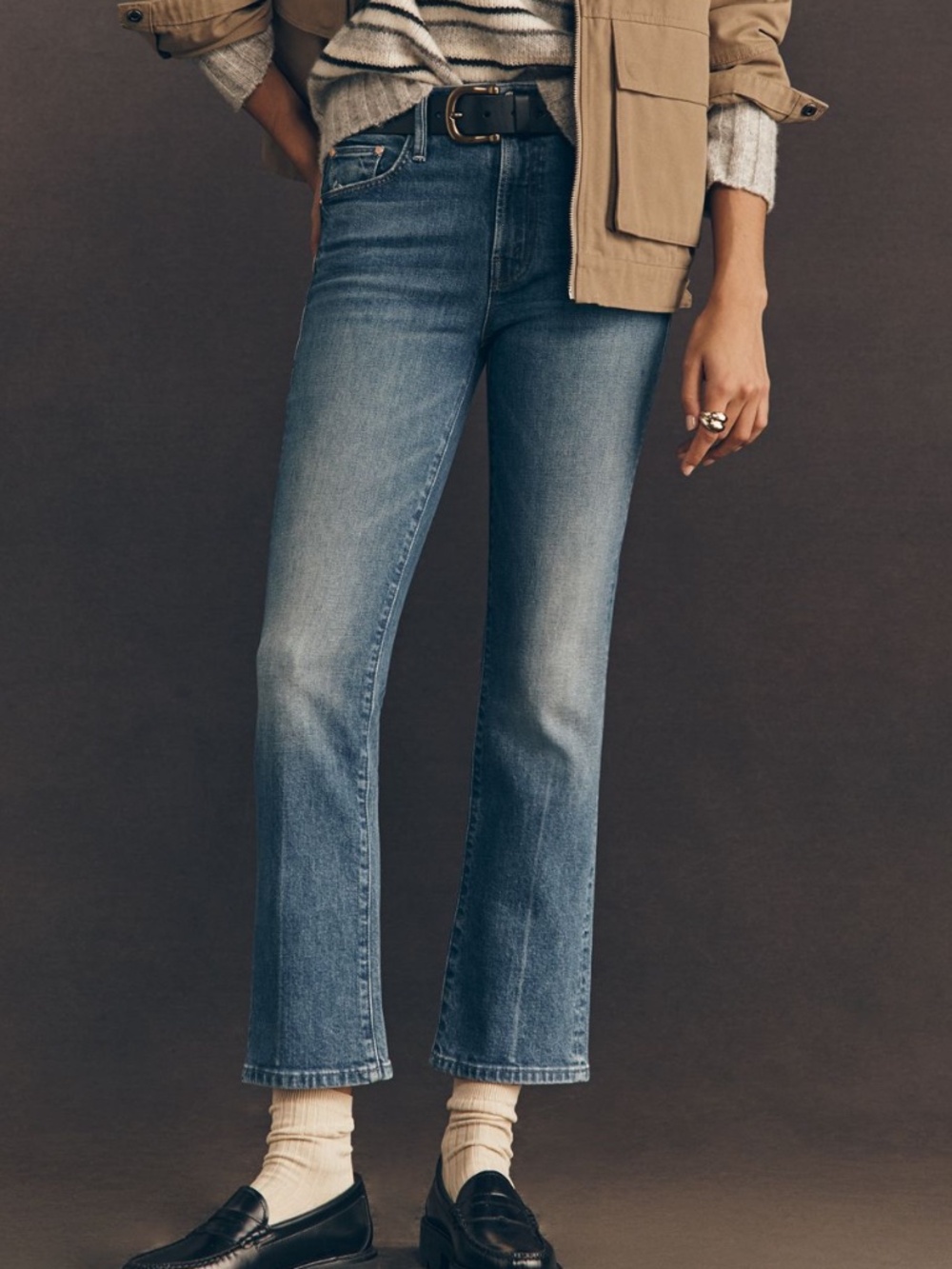 NWT Mother The Insider Ankle Mid Rise Straight Leg Jeans Get 2 Birds Stoned 30